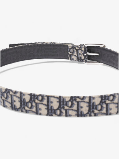 Christian Dior Oblique Belt Beige / Navy Canvas 90cm 36"