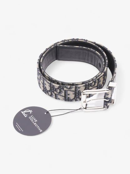 Christian Dior Oblique Belt Beige / Navy Canvas 90cm 36"