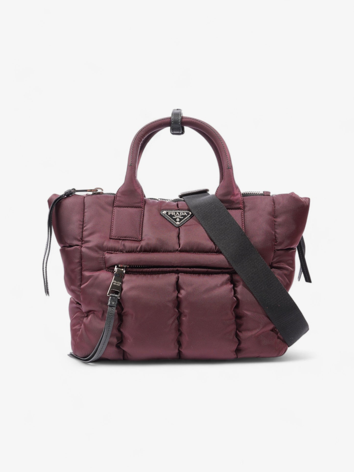 Prada Puffer Tote Burgundy Re Nylon