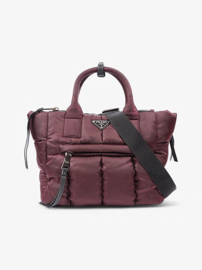 Prada Puffer Tote Burgundy Re Nylon