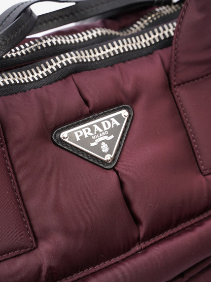 Prada Puffer Tote Burgundy Re Nylon