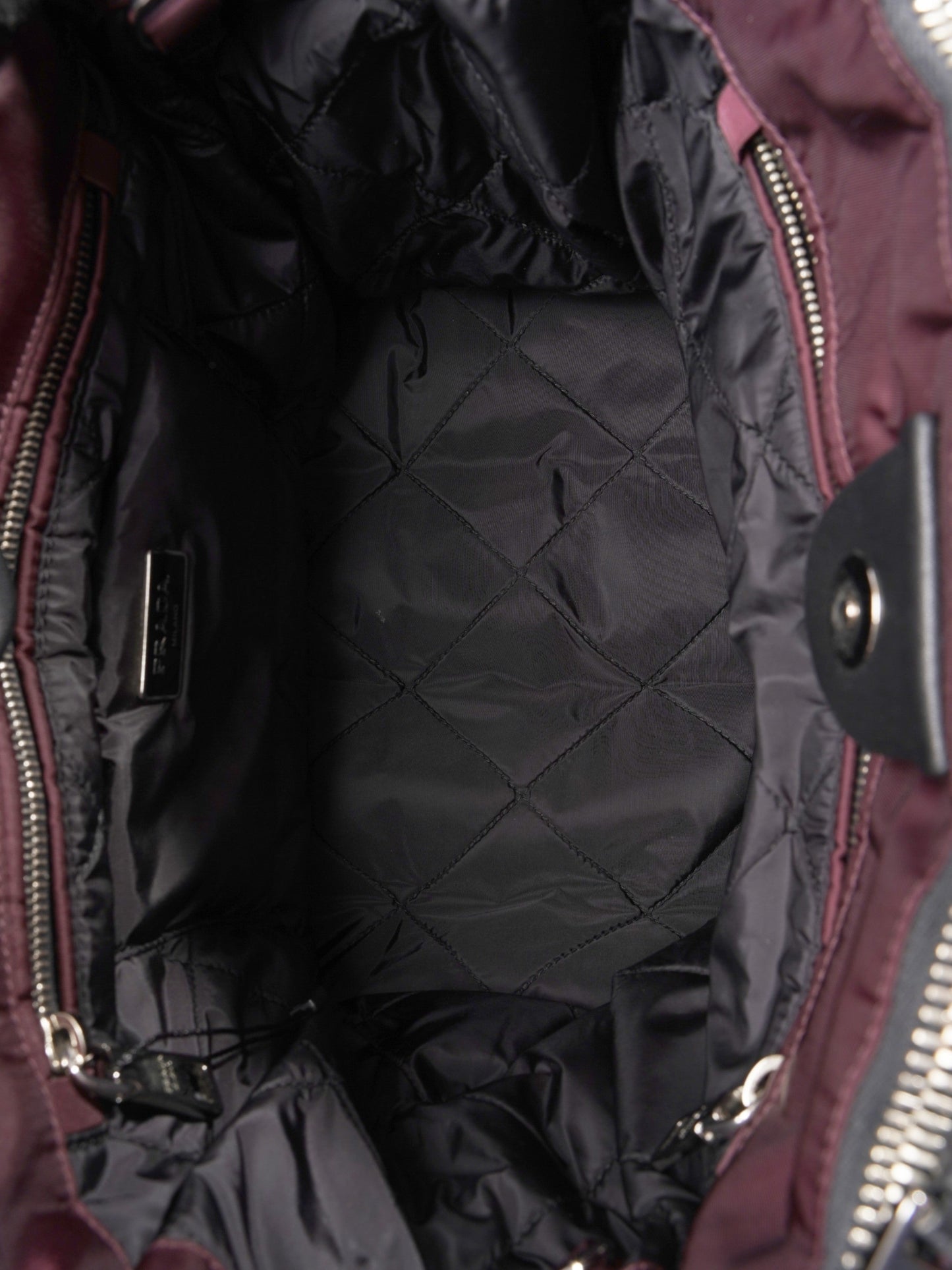 Prada Puffer Tote Burgundy Re Nylon