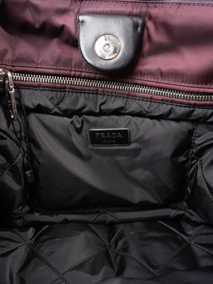 Prada Puffer Tote Burgundy Re Nylon