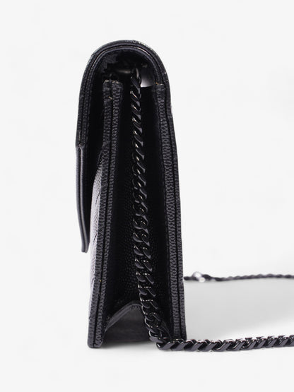 Saint Laurent Cassandre Envelope Chain Wallet Black Matelasse Leather