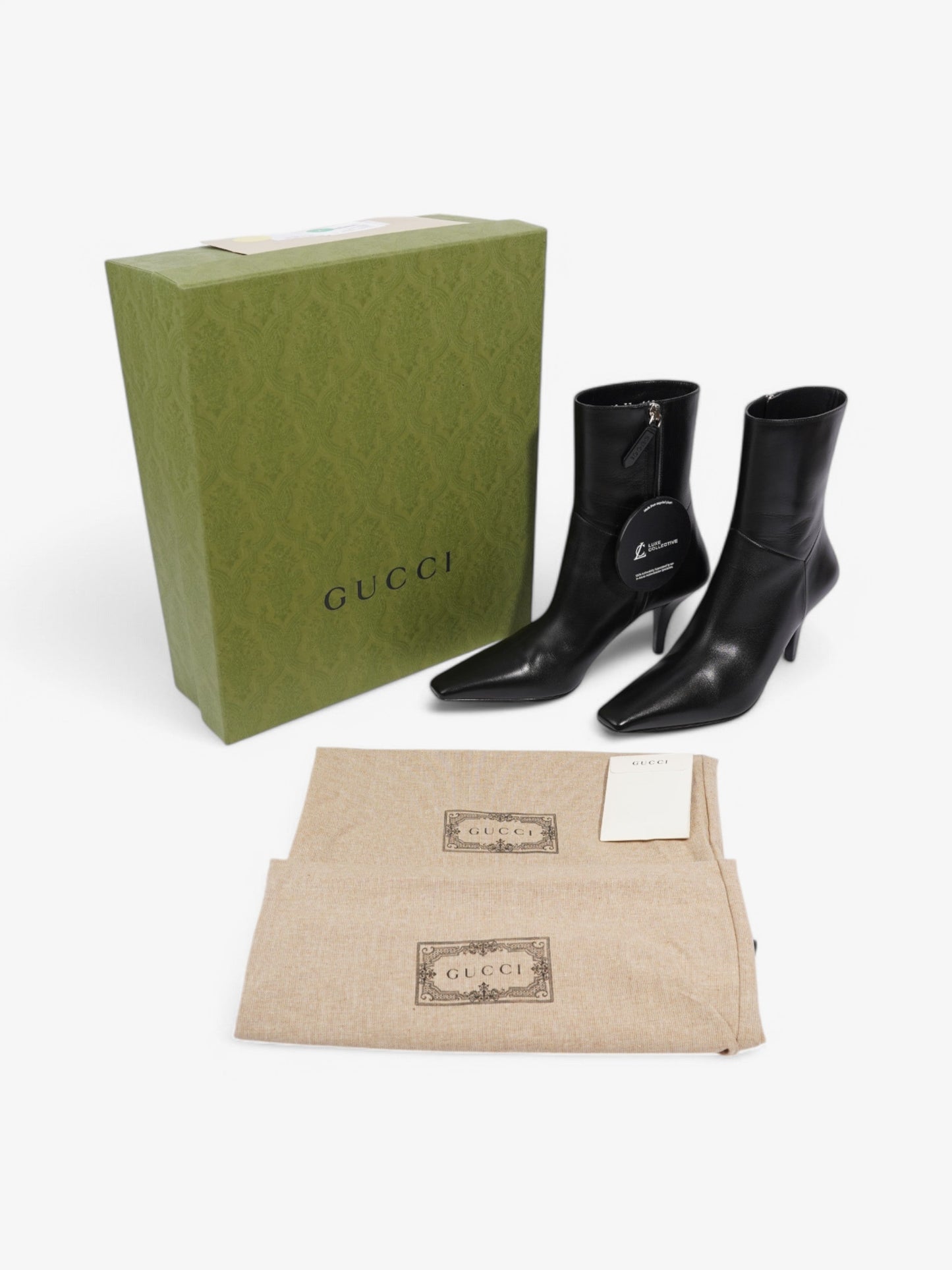 Gucci Ankle Boots 70 Black Leather EU 37 UK 4