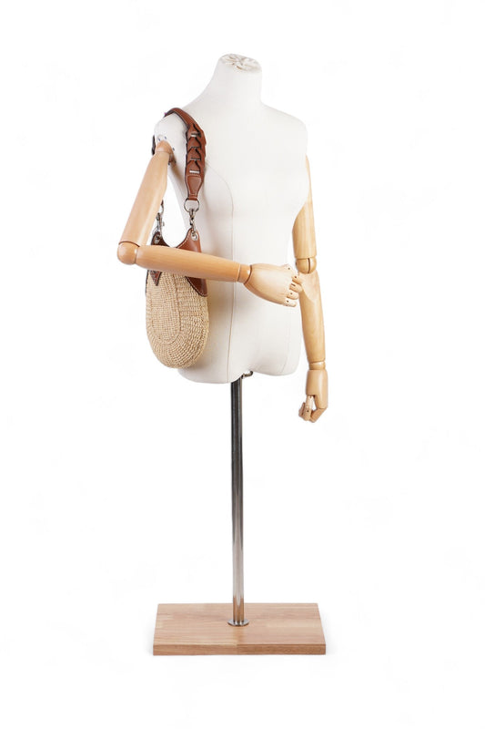 Prada Open Hobo Brown / Neutral Raffia