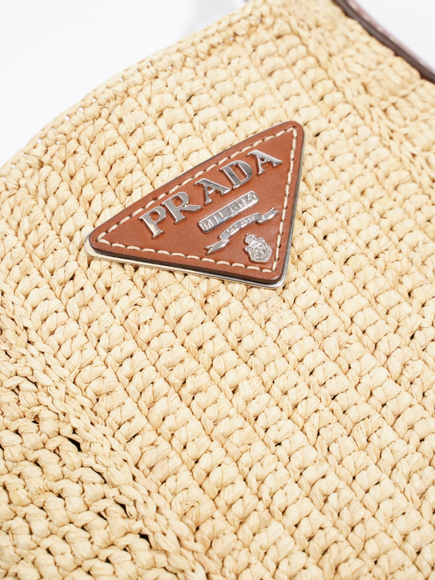 Prada Open Hobo Brown / Neutral Raffia