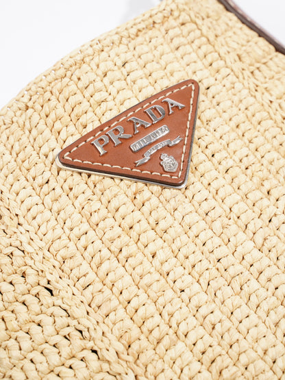 Prada Open Hobo Brown / Neutral Raffia