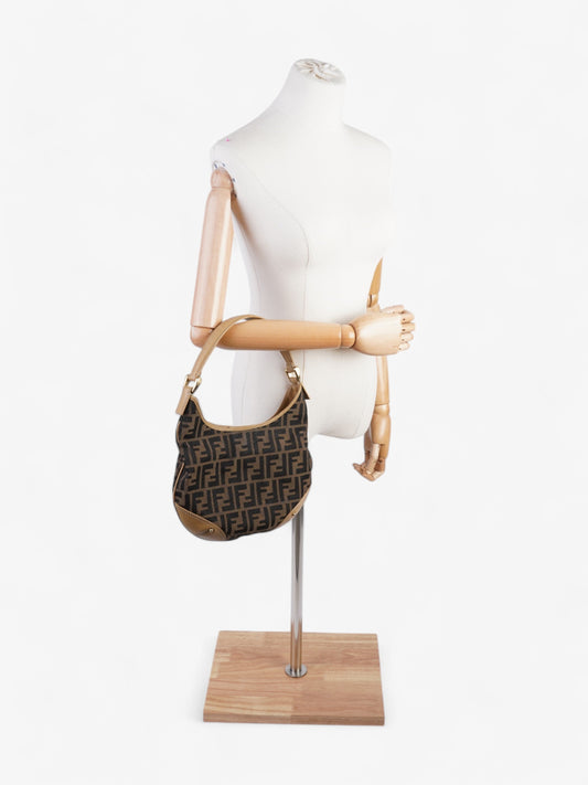 Fendi Zucca Hobo Tobacco / Brown / Beige Canvas Small