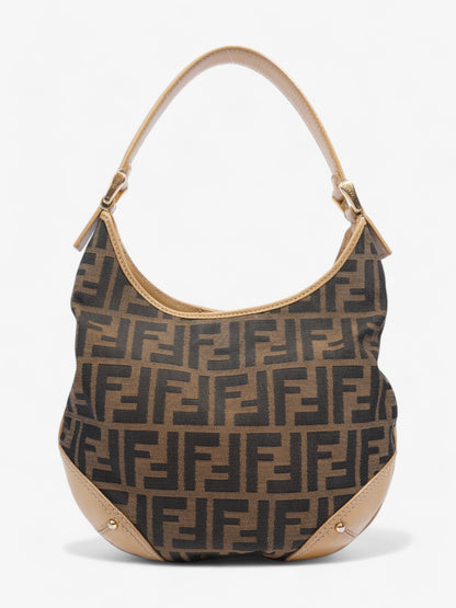 Fendi Zucca Hobo Tobacco / Brown / Beige Canvas Small