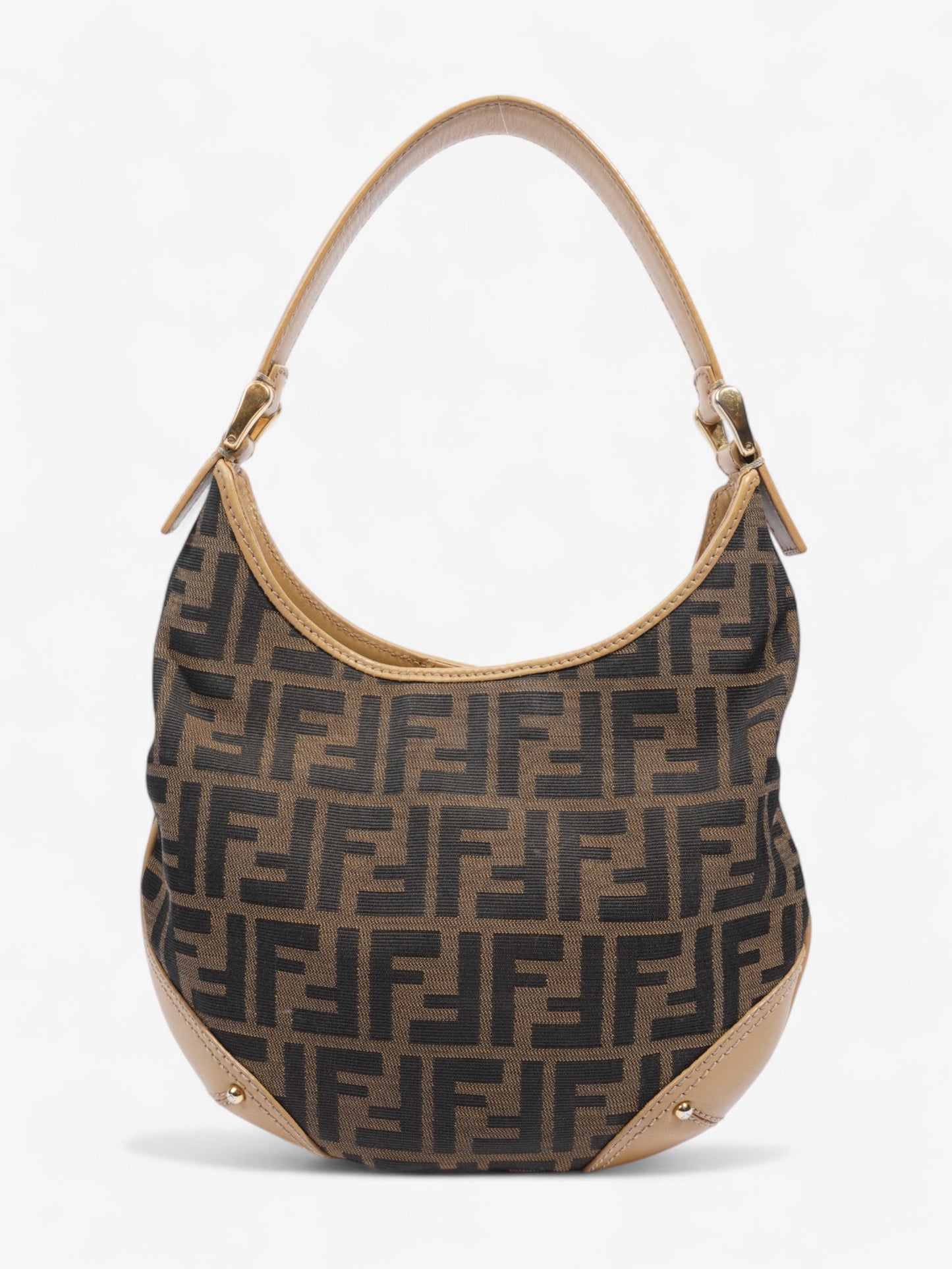 Fendi Zucca Hobo Tobacco / Brown / Beige Canvas Small