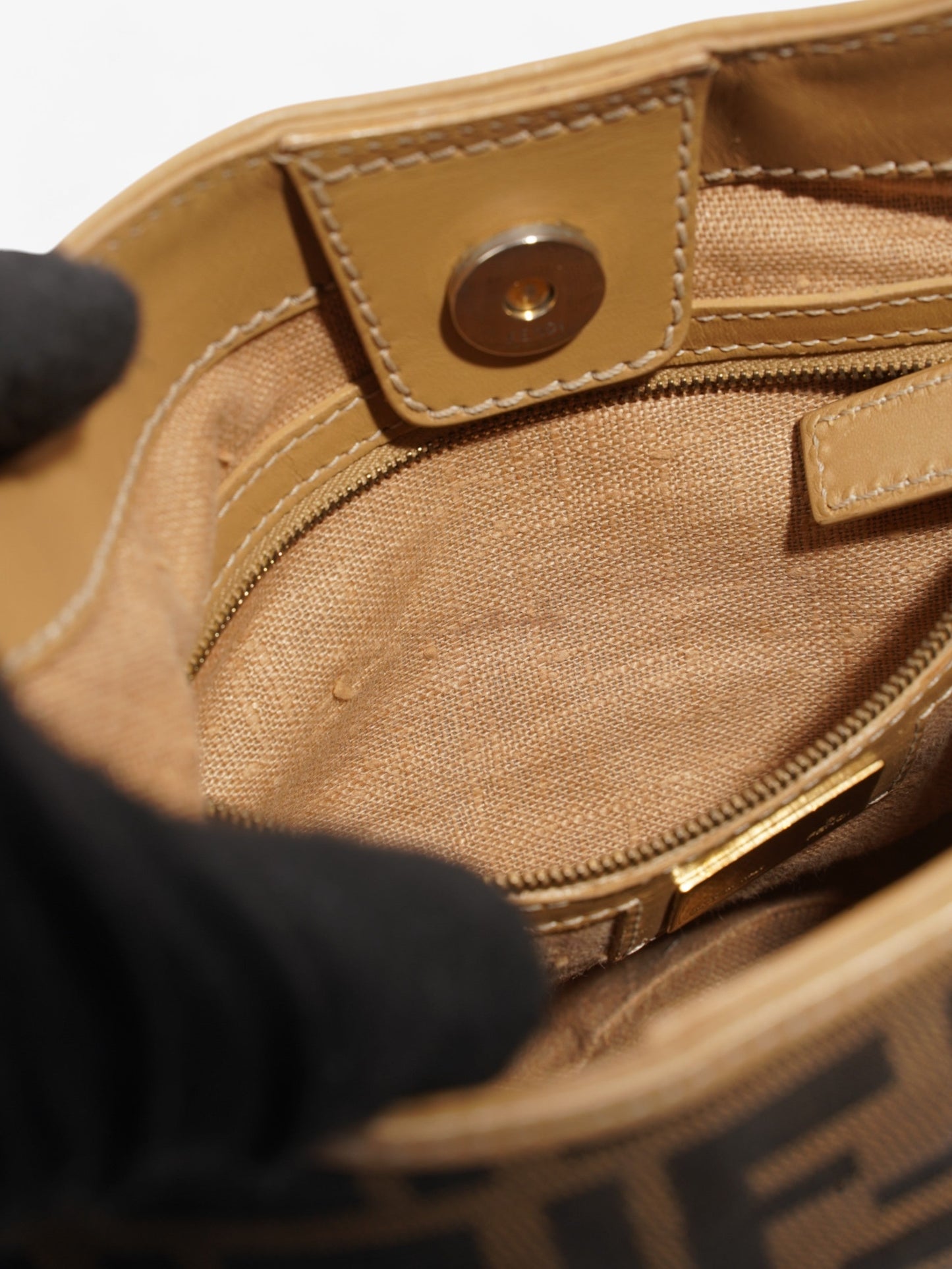 Fendi Zucca Hobo Tobacco / Brown / Beige Canvas Small