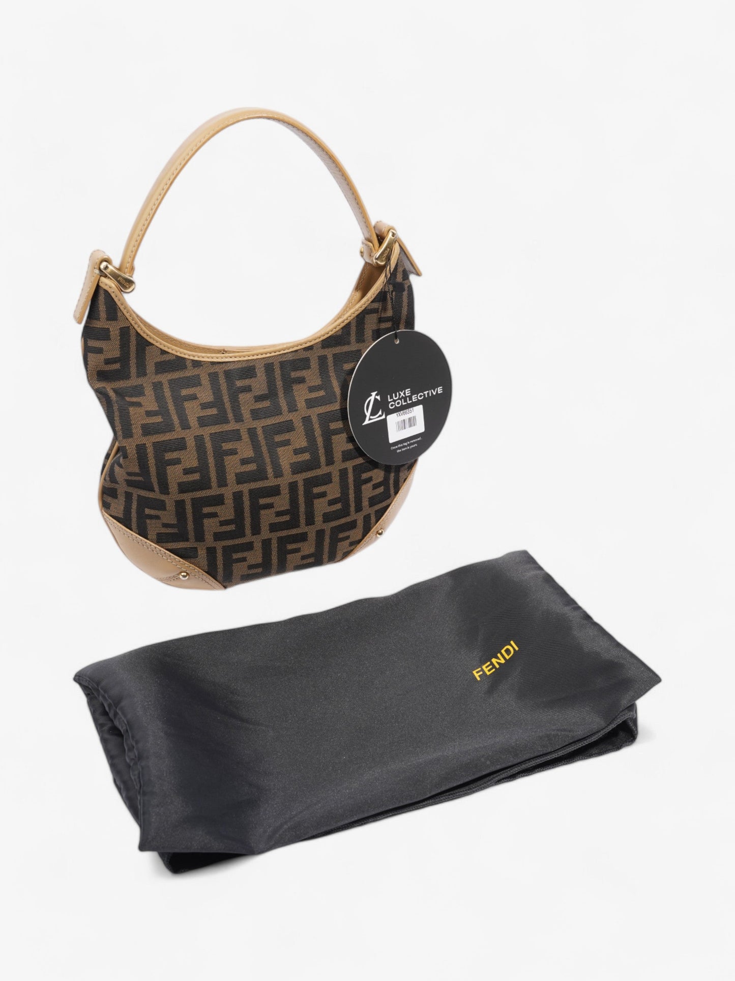 Fendi Zucca Hobo Tobacco / Brown / Beige Canvas Small