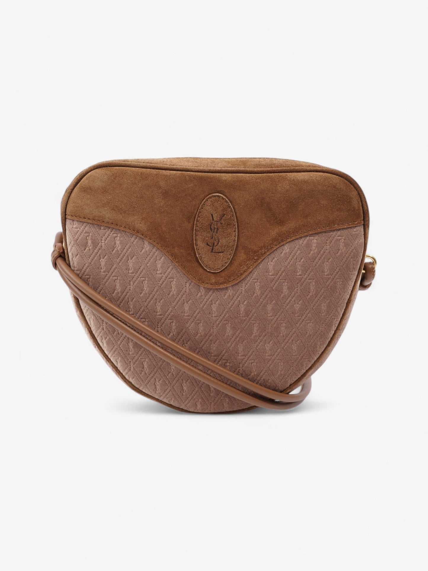 Saint Laurent Le Monogramme Cœur Brown / Beige Velvet
