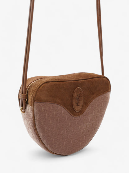 Saint Laurent Le Monogramme Cœur Brown / Beige Velvet
