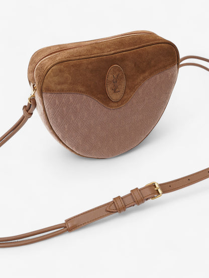Saint Laurent Le Monogramme Cœur Brown / Beige Velvet