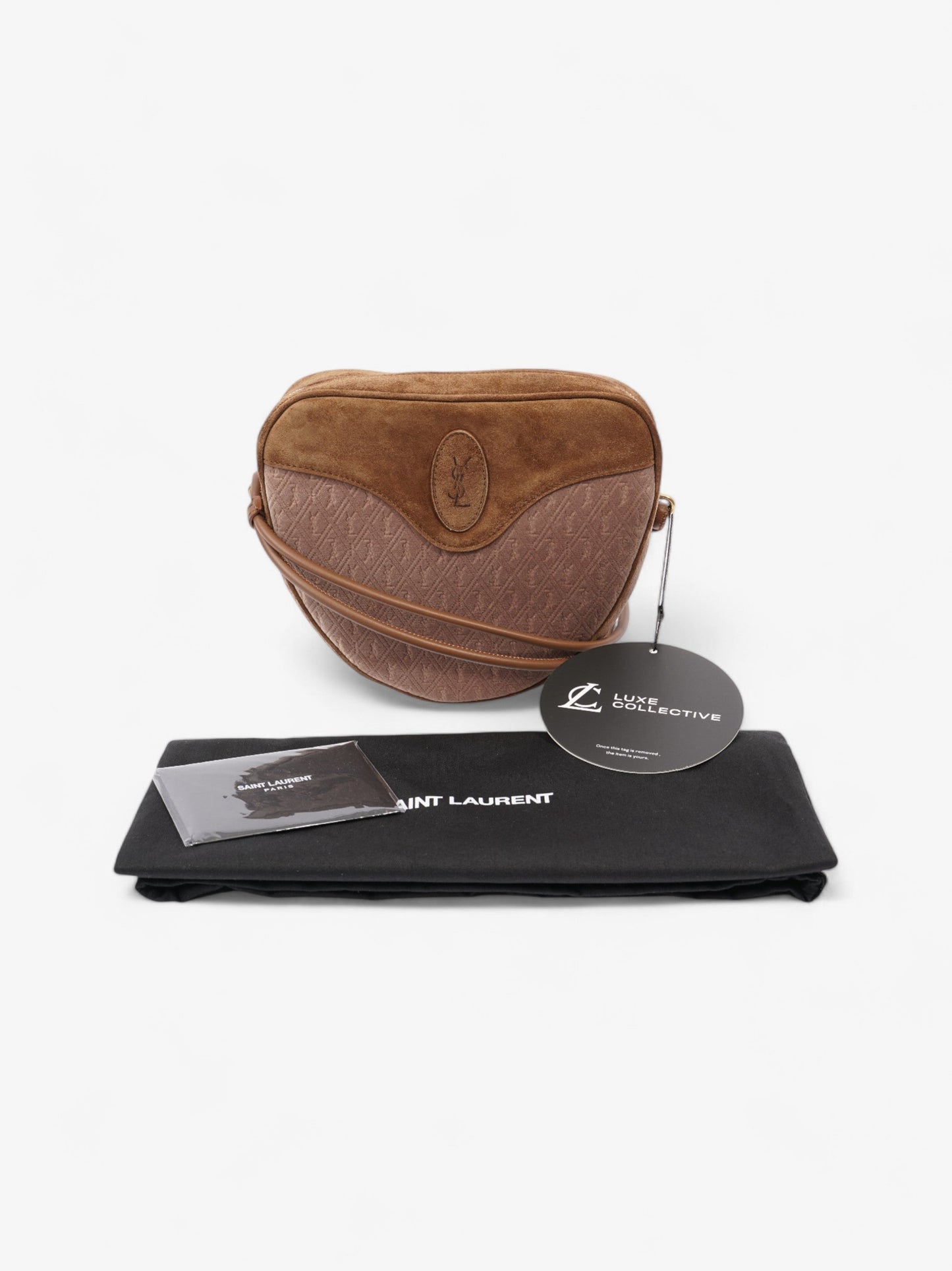 Saint Laurent Le Monogramme Cœur Brown / Beige Velvet