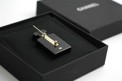 Chanel D18B Black Resin Bubble Perfume Bottle Brooch