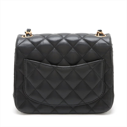 Chanel Mini Square Flap Lambskin Black Crossbody Bag - 27 series