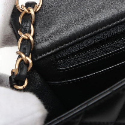 Chanel Mini Square Flap Lambskin Black Crossbody Bag - 27 series