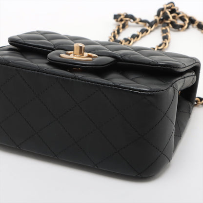 Chanel Mini Square Flap Lambskin Black Crossbody Bag - 27 series