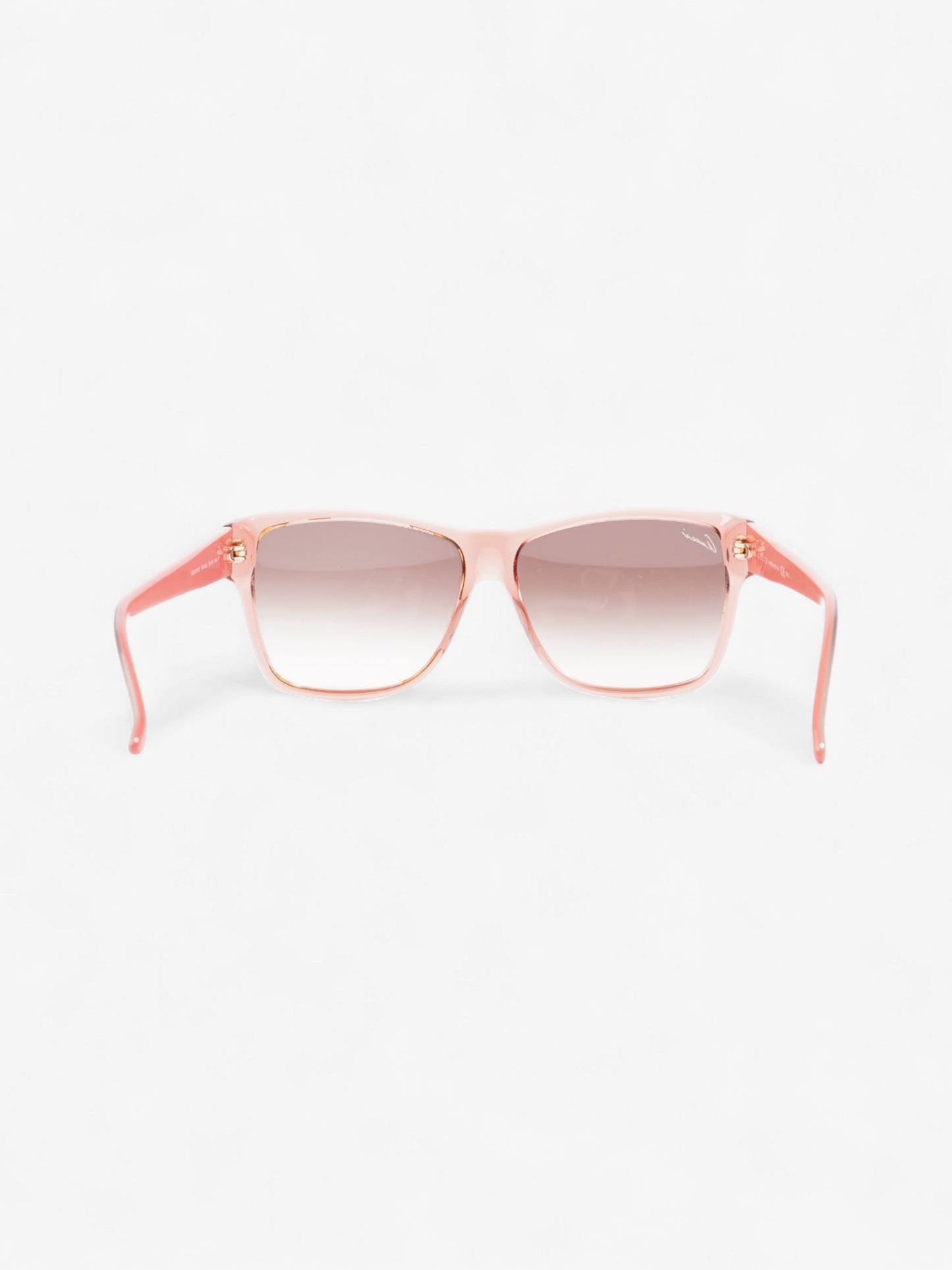 Gucci Clear Frame Sunglasses Coral / Beige Acetate 135mm