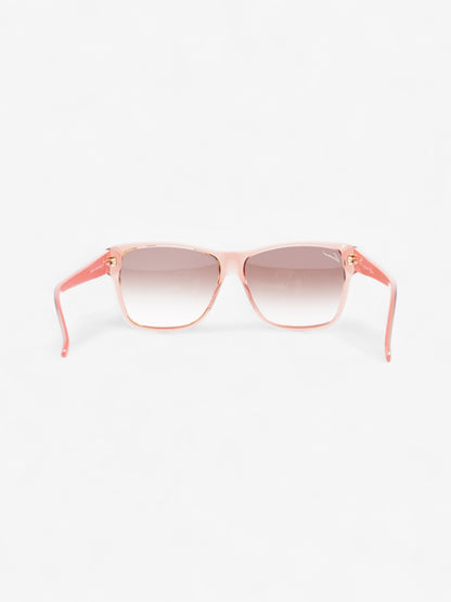 Gucci Clear Frame Sunglasses Coral / Beige Acetate 135mm