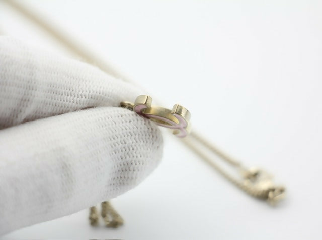 Chanel B11C Enamel Light Pink CC Adjustable Buckle Long Necklace
