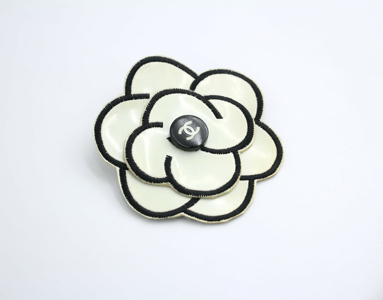Chanel Vintage 1995 Rubber Spring/Summer White Camellia Brooch