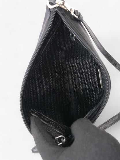 Prada Triangle Shoulder Bag Black Re Nylon
