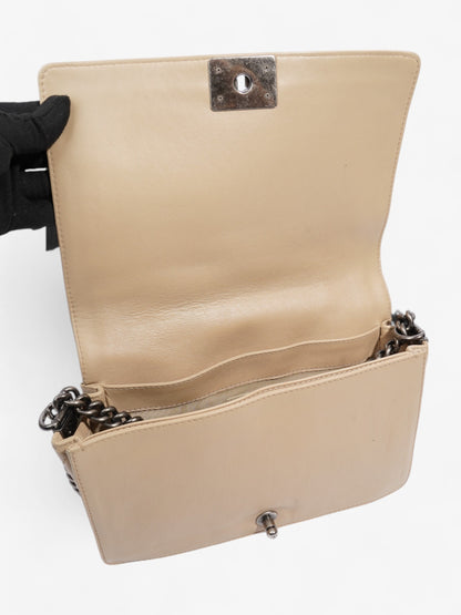 Chanel Boy Reverso Flap Beige Calfskin Leather Large