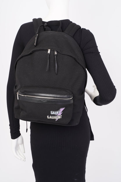 Saint Laurent Vintage Print City Black Canvas