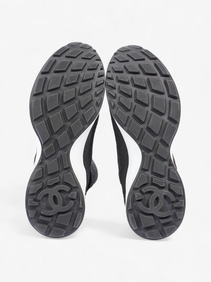 Chanel Interlocking CC Logo High Top Sneaker Black / Dark Grey Knit EU 38 UK 5