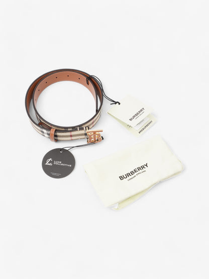 Burberry TB Belt Vintage Check / Briar Brown / Gold Canvas Small