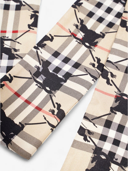 Burberry EKD Lattice Skinny Scarf Archive Beige Silk 180cm x 8cm