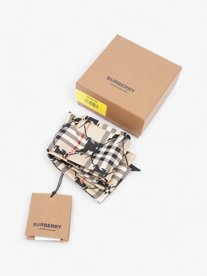 Burberry EKD Lattice Skinny Scarf Archive Beige Silk 180cm x 8cm