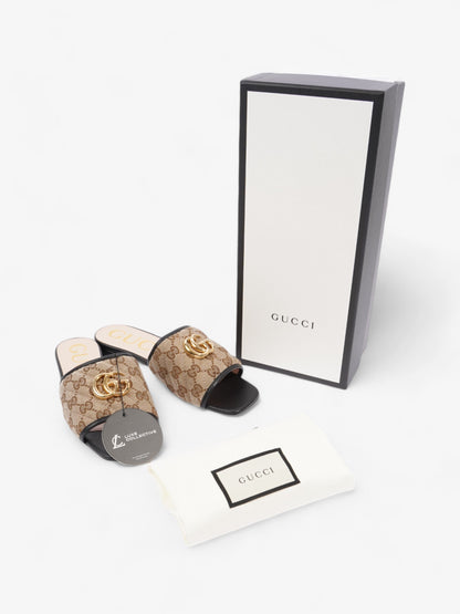 Gucci GG Sandals Beige  / Brown / Black Canvas EU 36 UK 3