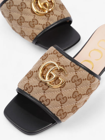 Gucci GG Sandals Beige  / Brown / Black Canvas EU 36 UK 3