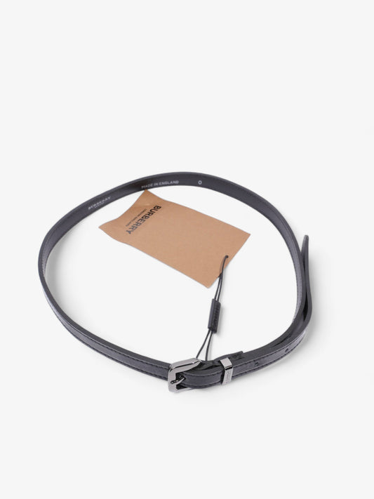Burberry Thin Buckle Belt Black Patent Leather 86cm