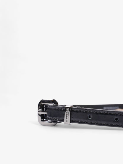 Burberry Thin Buckle Belt Black Patent Leather 86cm