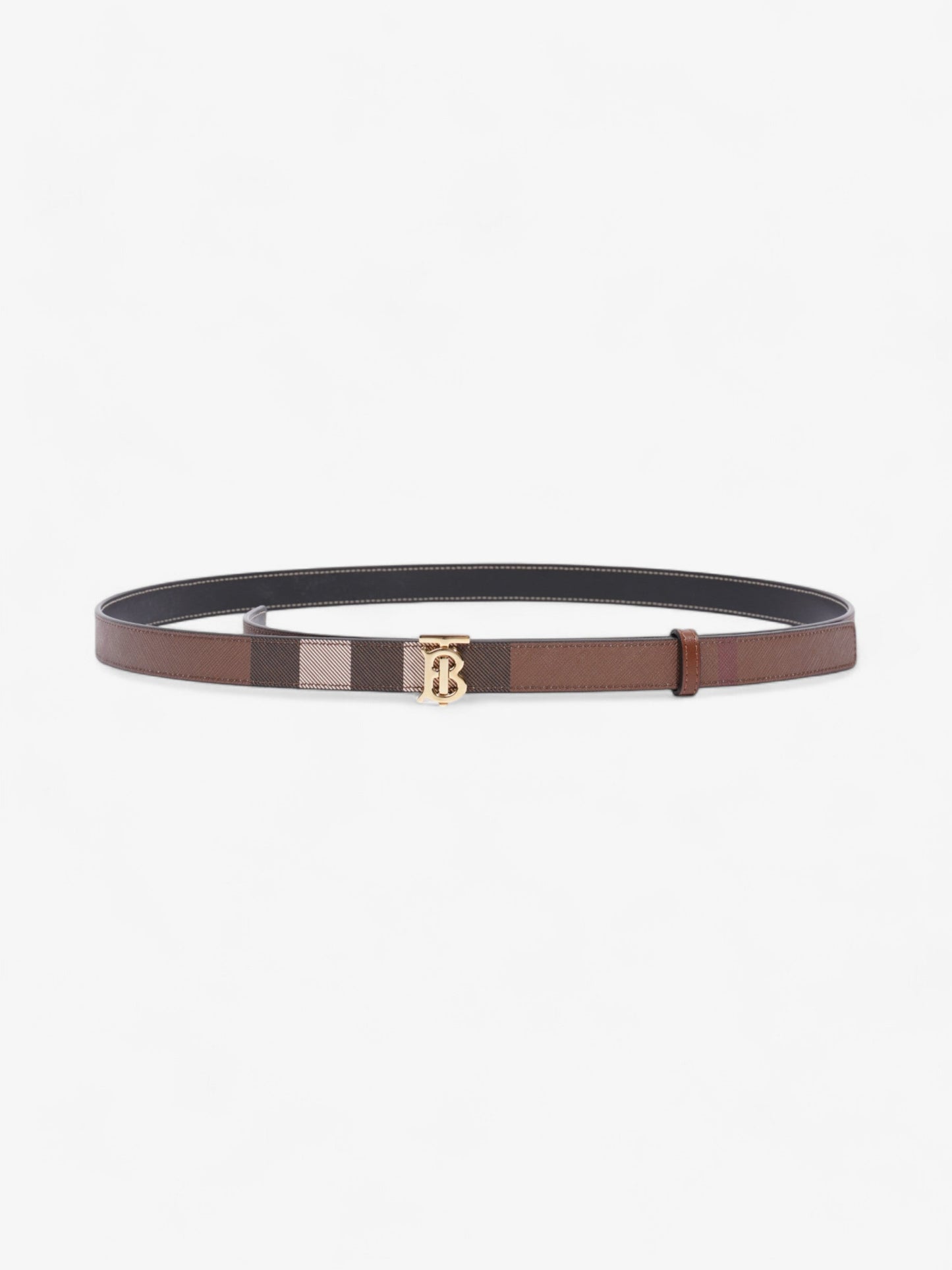 Burberry TB Belt Reversible Giant Check Belt Dark Birch Brown Canvas Large (134cm)