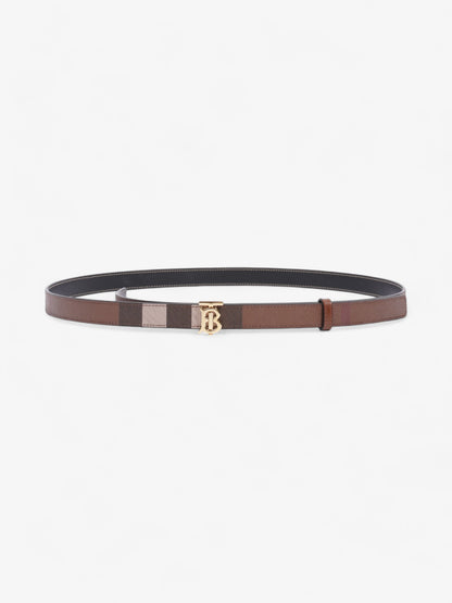 Burberry TB Belt Reversible Giant Check Belt Dark Birch Brown Canvas Large (134cm)
