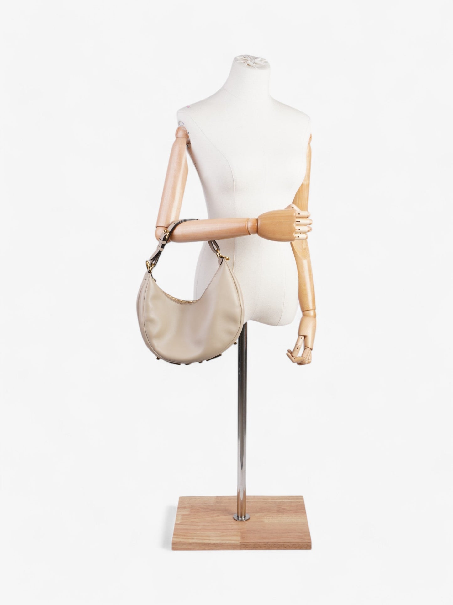 Fendi Fendigraphy Dove Grey Calfskin Leather Small
