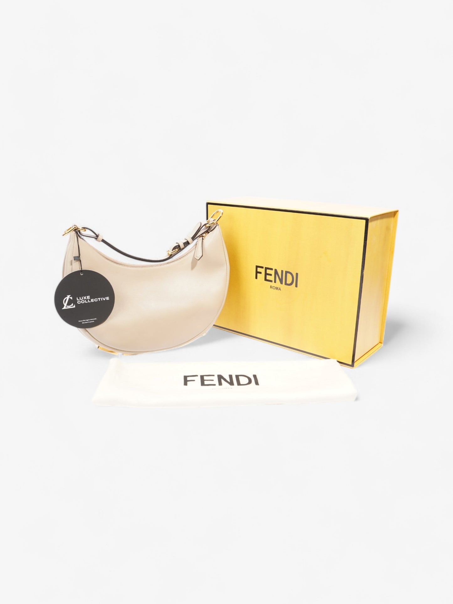 Fendi Fendigraphy Dove Grey Calfskin Leather Small