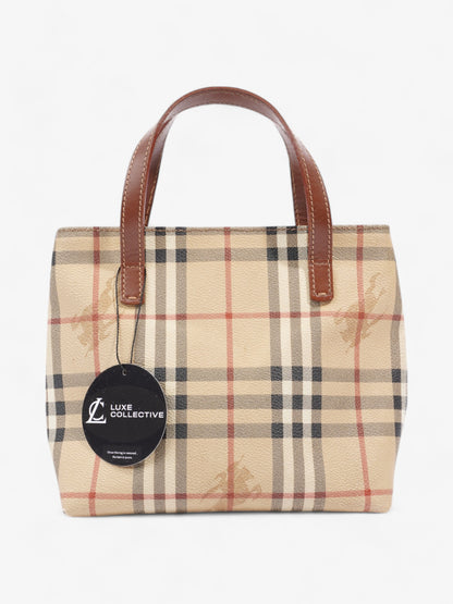 Burberry Check Tote Nova Check / Brown Coated Canvas
