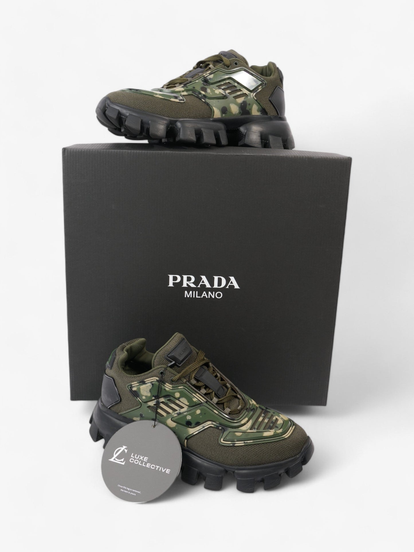 Prada Cloudbust Thunder  Khaki / Black Mesh EU 40 UK 6