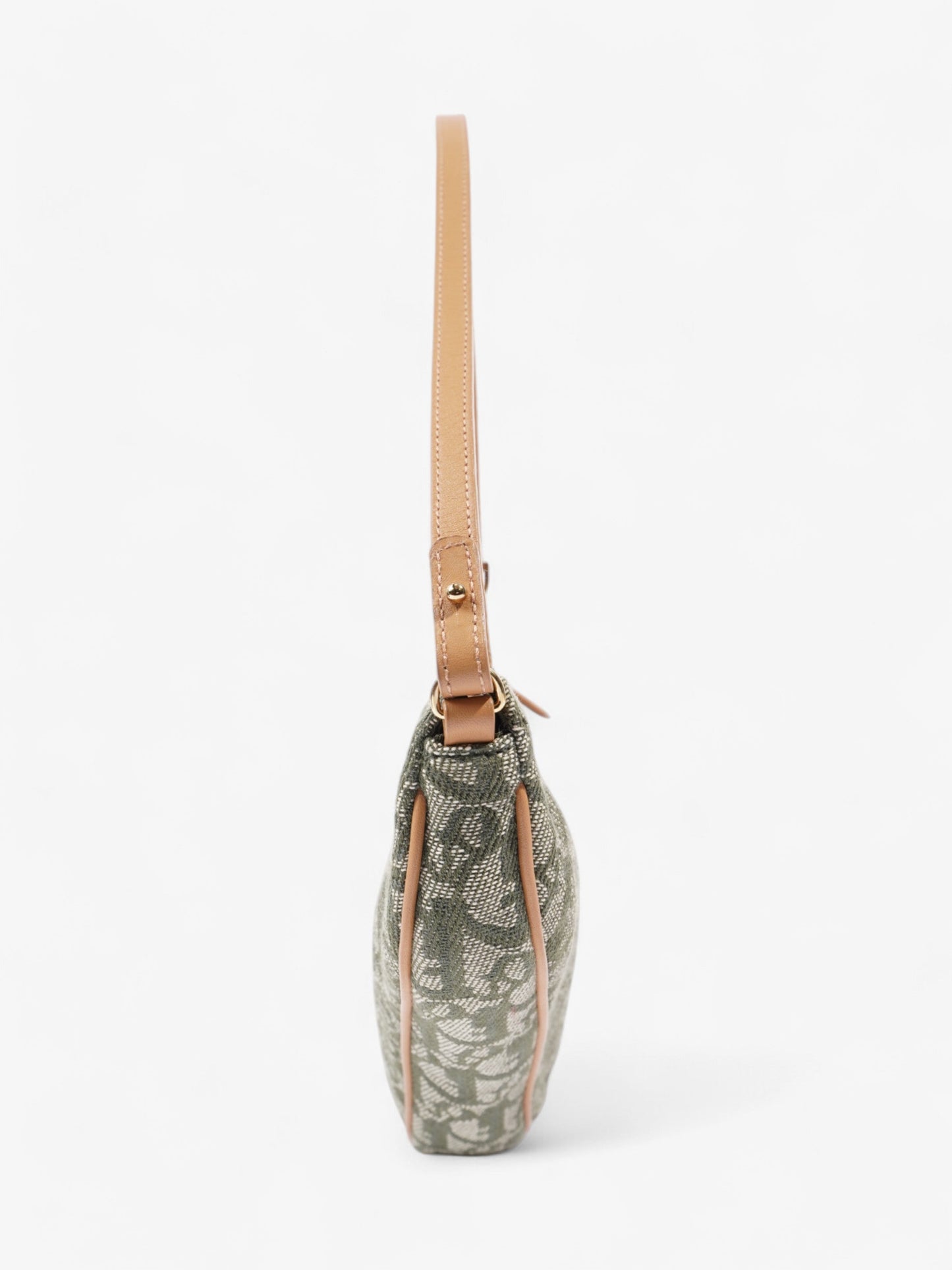 Christian Dior Saddle Pochette Green Canvas Mini
