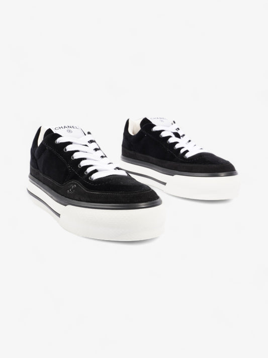 Chanel CC Suede Sneaker Black / White Suede EU 42 UK 8