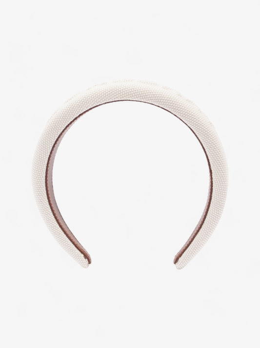 Burberry Logo Hairband White Cotton