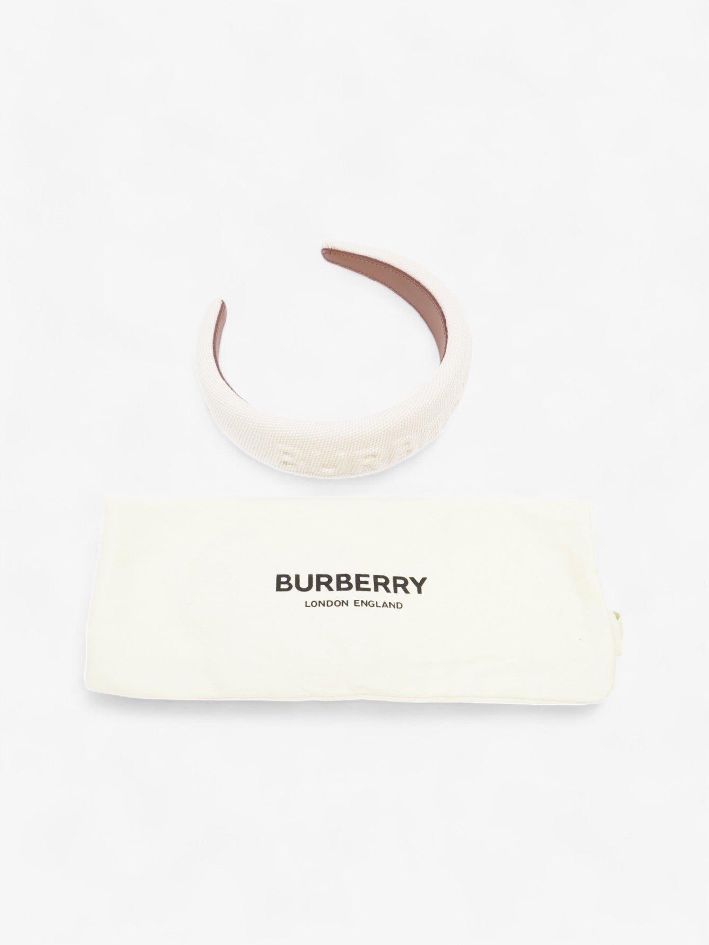 Burberry Logo Hairband White Cotton